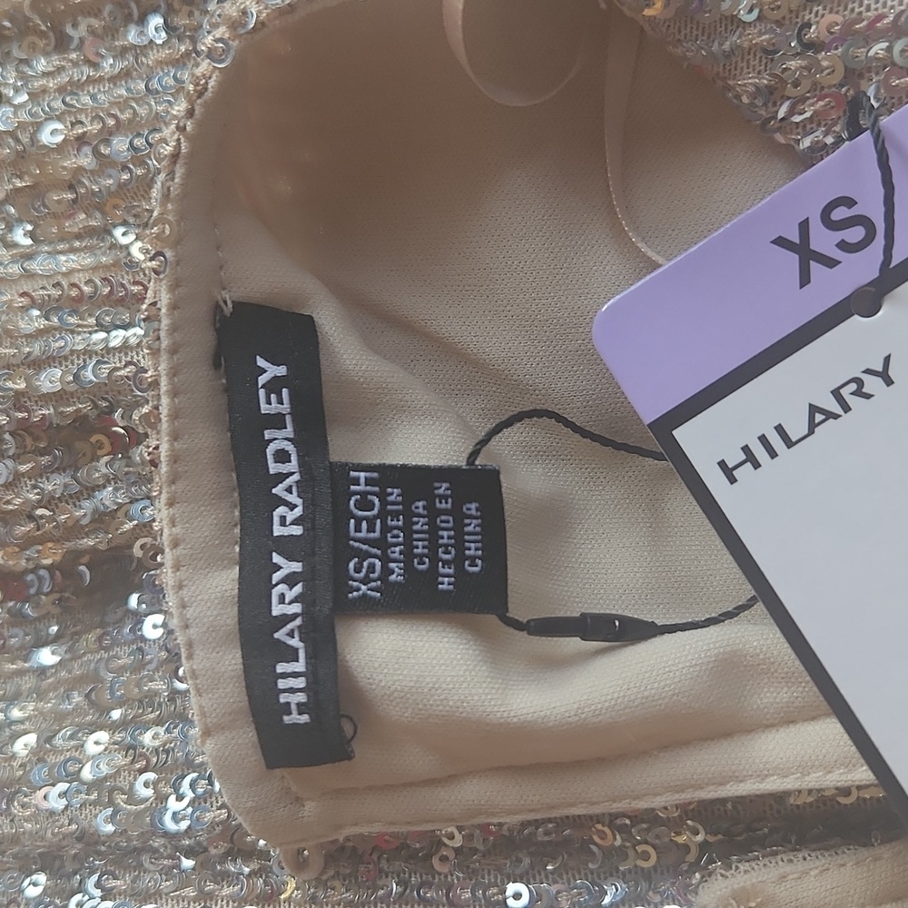 HILARY RADLEY Sz XS Special Ocassion, Spring Summer Wedding Gold Sequins Dress - Picture 9 of 9